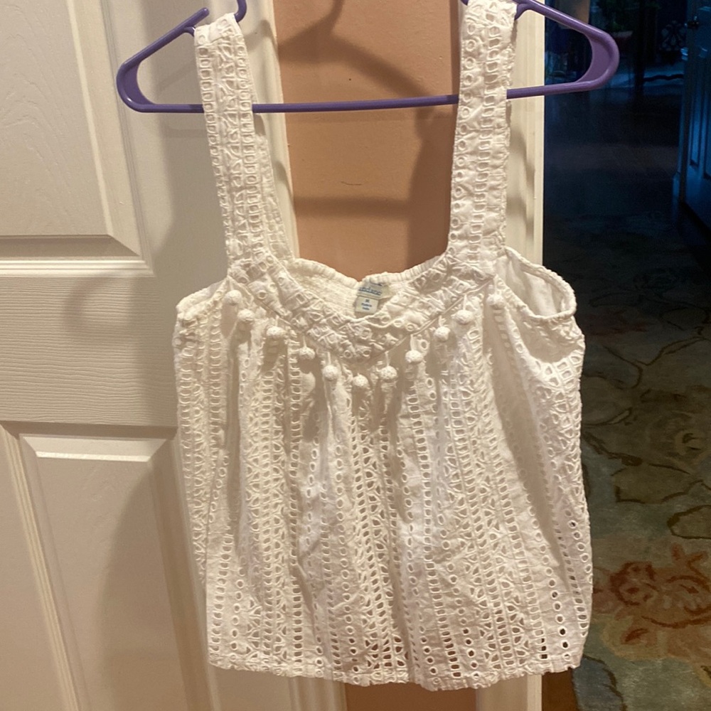 White eyelet style camisole tank top from Sundance.  Size M Gently worn twice.